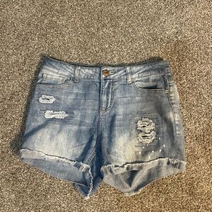 Vanilla Star Blue Distressed Jean Shorts